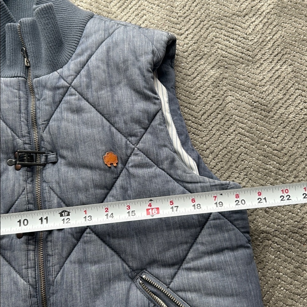 Marshall Artist Quilted Gilet Vest Blue Cotton Zip Men’s L - Picture 10 of 12